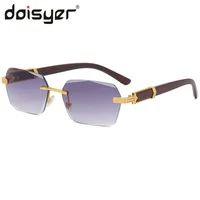 doisyer 2021 new wood grain mirror legs metal sunglasses irregular square trend sunglasses