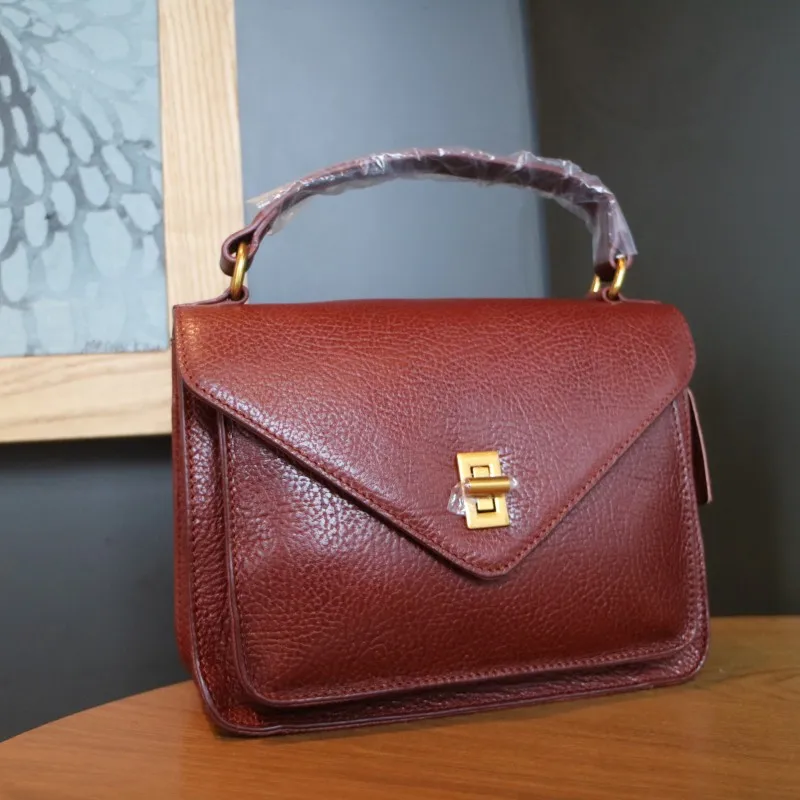 Женская сумка-мессенджер из натуральной воловьей кожи модный конверт через