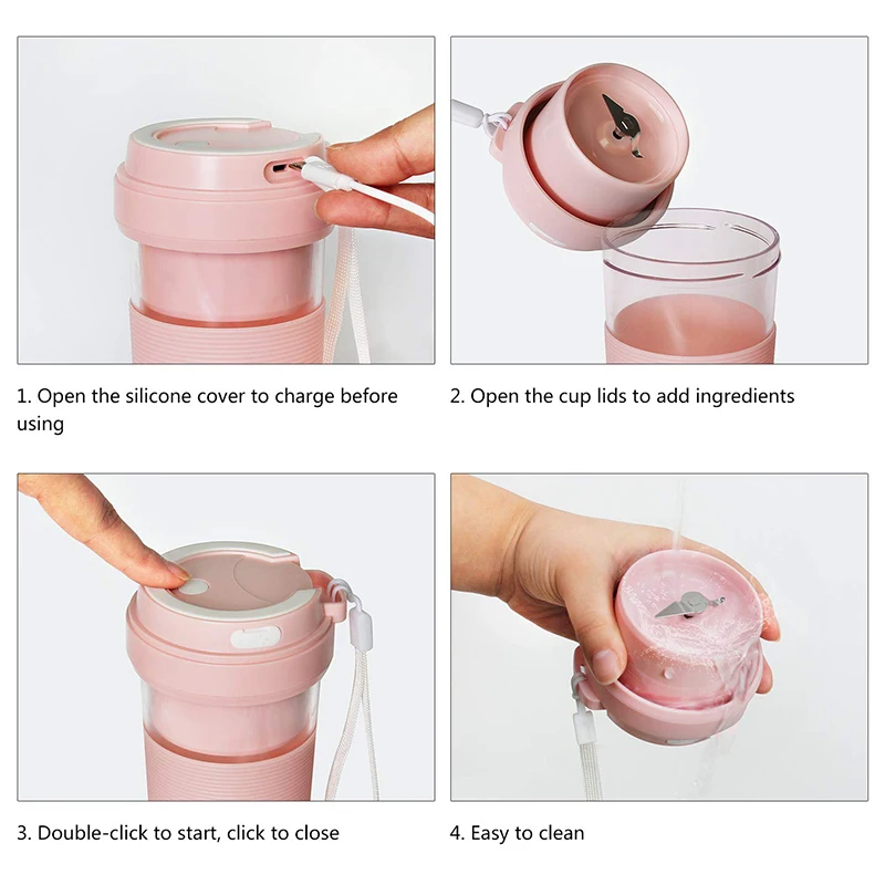hot sale Portable Blender USB Rechargeable CREATIVE DESIGN Small Cordless Personal for Shakes and Smoothies 30 | Бытовая техника