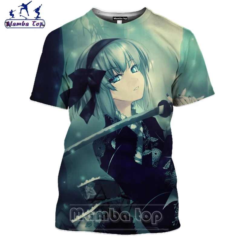 Топ Mamba Touhou футболка с 3D принтом милые Мультяшные мужские футболки круглым