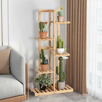5 tier 6 potted plant stand rack sturdy premium bamboo painted finish anti tilting device storage rack patio yard plant shelves