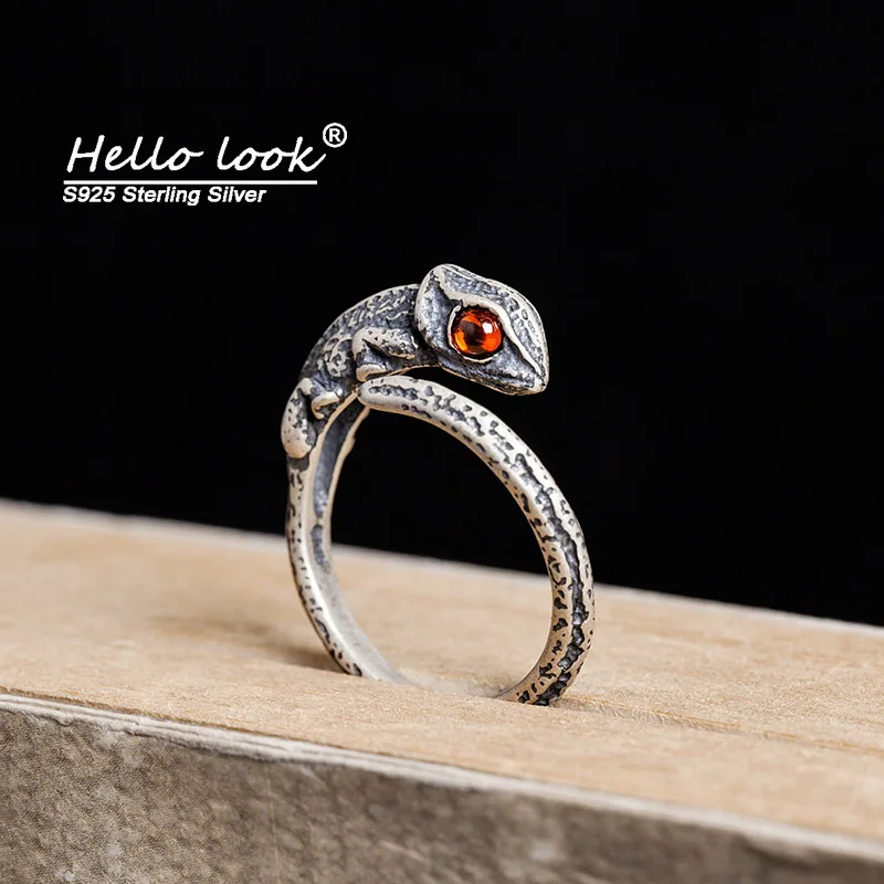HelloLook 925 пробы серебро Хамелеон кольцо для Для мужчин женщин Регулируемая Размеры