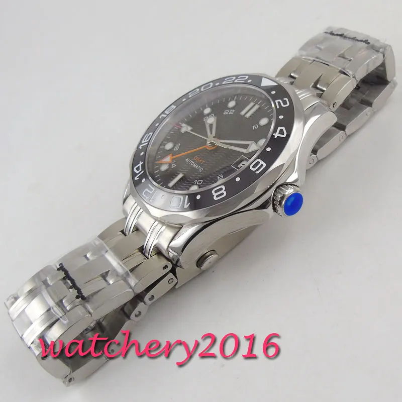 41 мм стерильный черный циферблат керамический ободок сапфировое стекло Дата