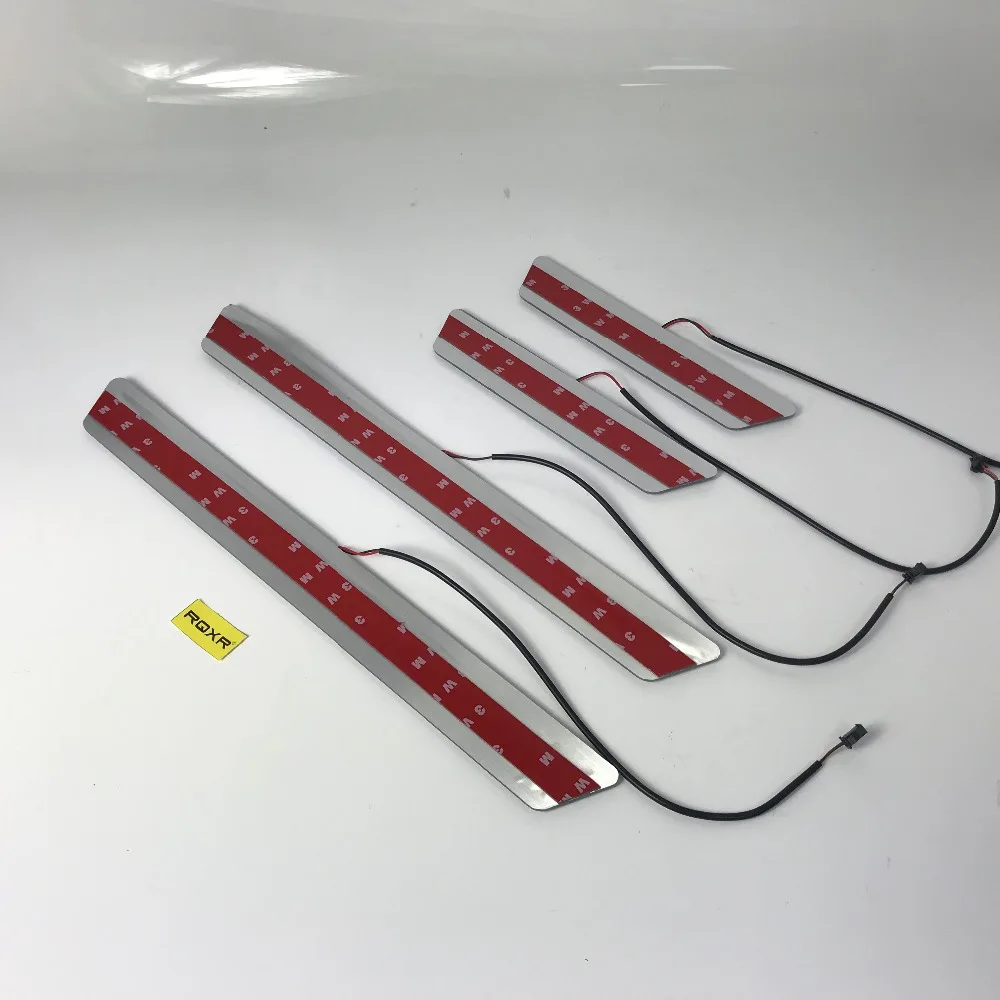 

Osmrk led moving door scuff for chevrolet cruze dynamic door sill plate flat lining overlays guards flowing/fixed light
