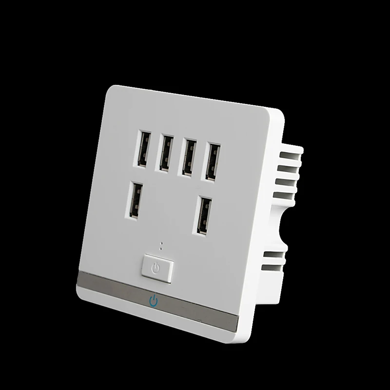 

3.4A 6 Port USB Wall Charger Outlet Power Receptacle Socket Plate Panel Switch P82D