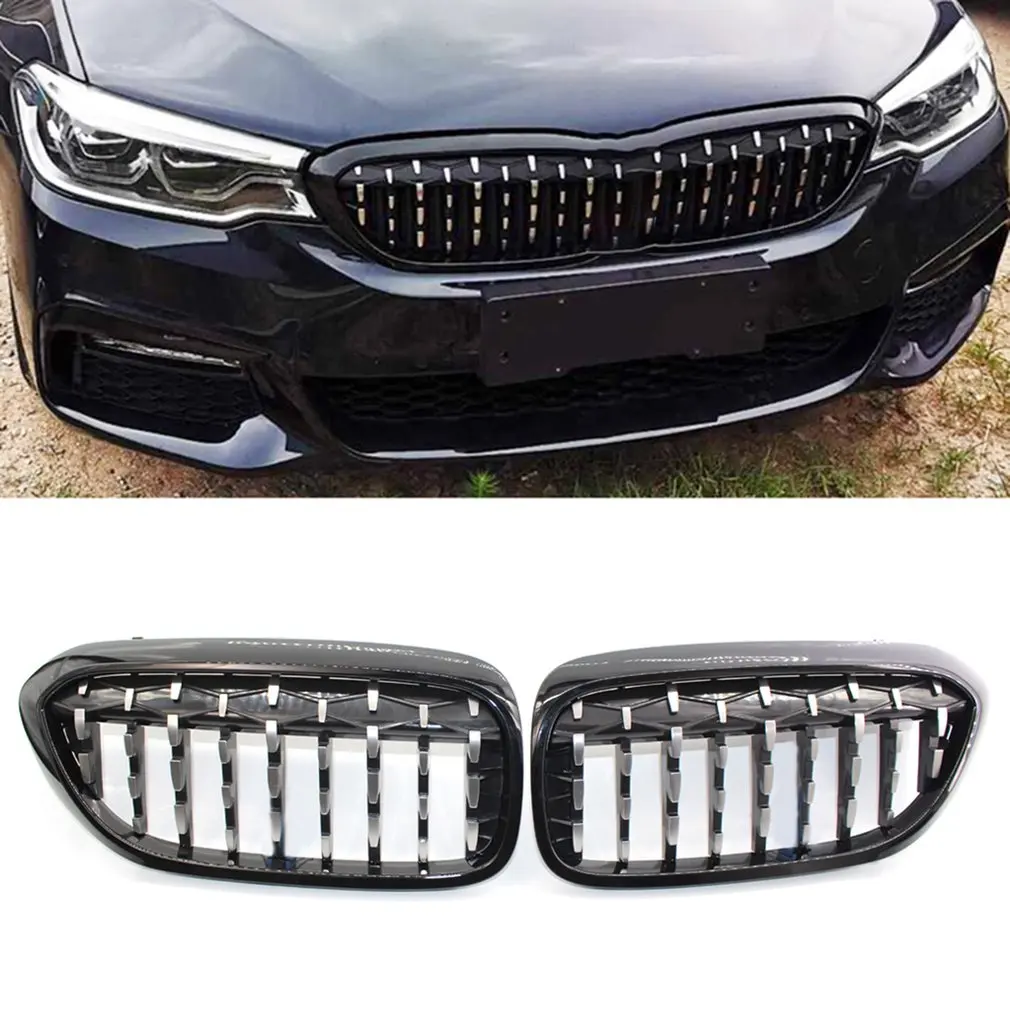 

Bright Black Meteor Car Grills For G30 G38 525i 528i 530i 540i 2017-2020 Front Mesh Grill Chrome Grille Car Accessories