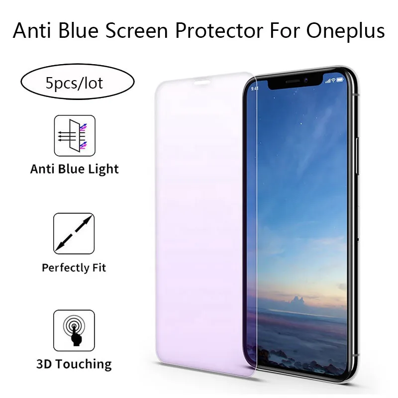 

5 шт. анти-светильник Blue-ray из закаленного стекла для Oneplus 6T 6 7T Защитная пленка для экрана