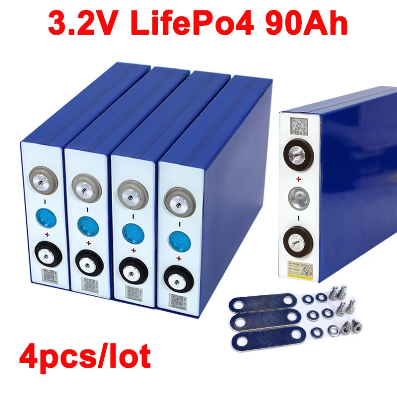 4 шт./лот 3 2 в 90 Ач LifePo4 литиевая батарея 270A 3C высокий Слив для diy 12 24 солнечный