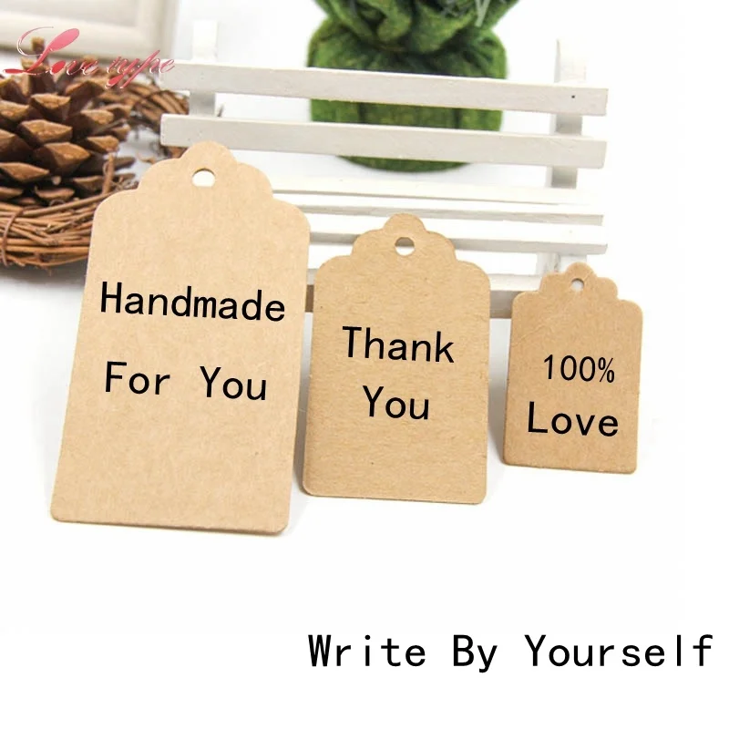 50 шт./лот 3 размера бирки из крафт-бумаги бумажные этикетки для карт на Рождество