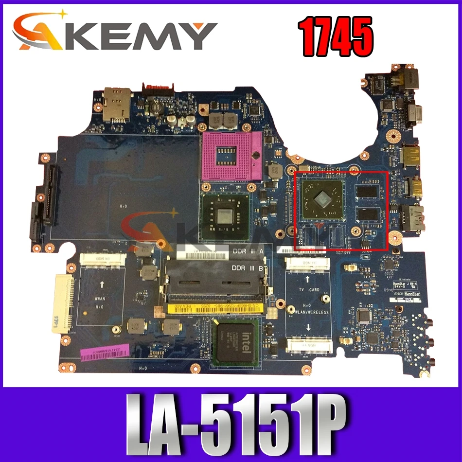 

For DELL Studio 1745 Laptop Motherboard HD4650 LA-5151P CN-0J502P 0J502P J502P Tested 100% work