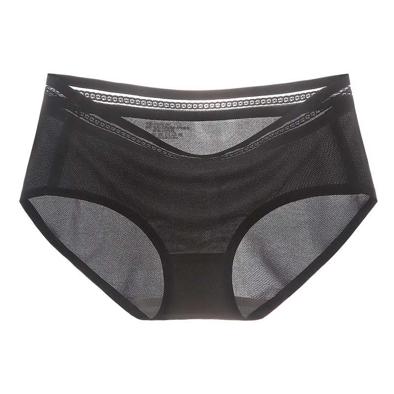 

ADEMISHIA Seamless Panties Women Briefs Nylon Ultra-thin Low Rise Lingerie Ice Silk Briefs Lady Breathable Underwear Plus Size