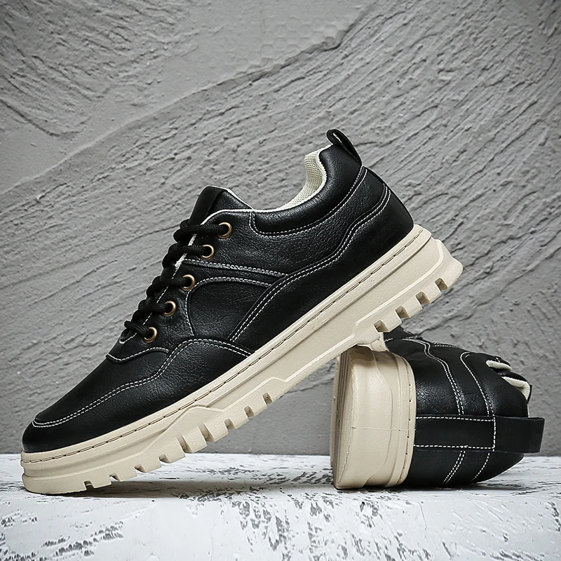 

New Trend Pu Leather Men Shoes Designer Mens Work Shoes Rubber Sole Casual Shoes Adult Superstar Casual Sneakers For Male