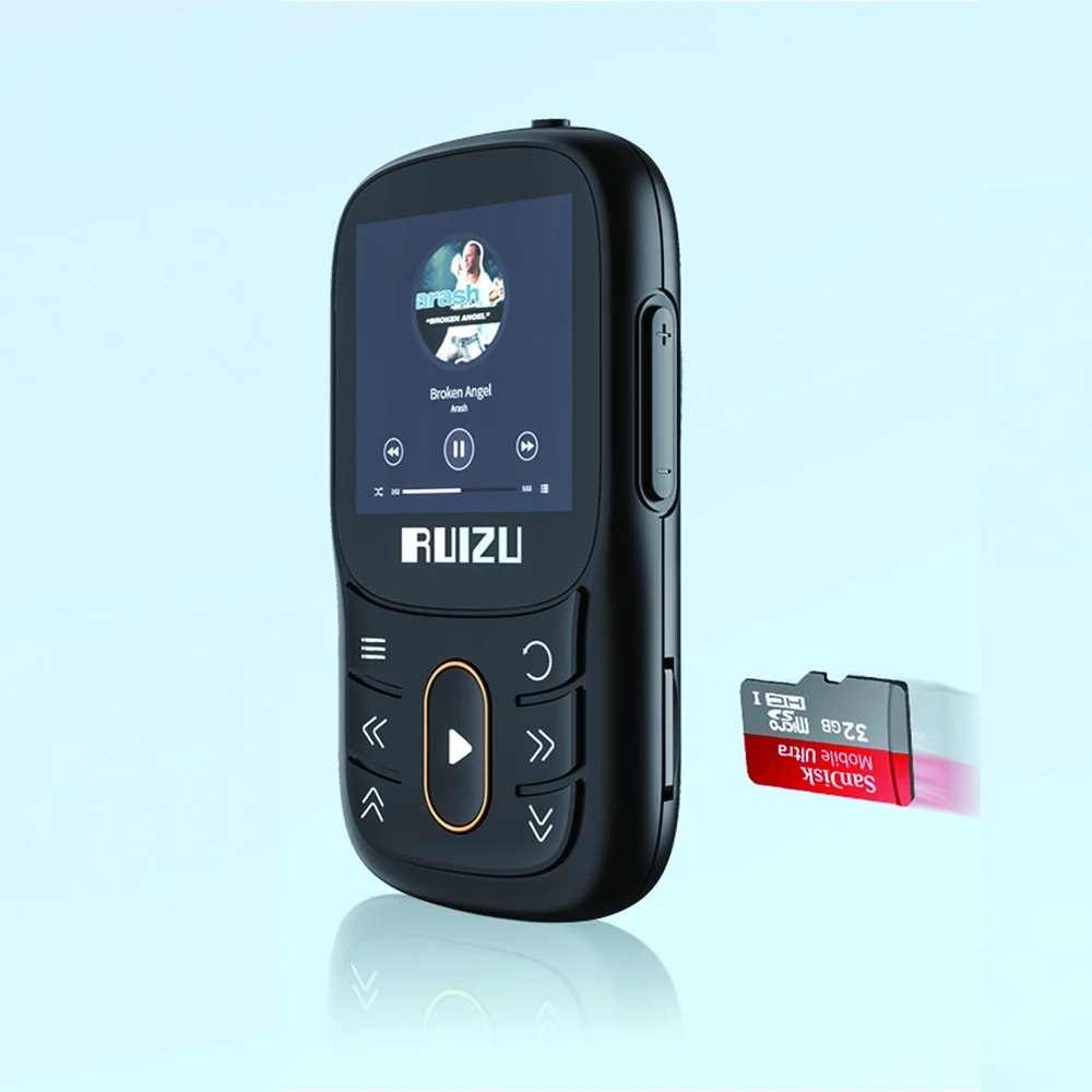 Mp3-плеер RUIZU X68 спортивный Bluetooth Hi-Fi музыкальный мини-плеер с зажимом поддержка