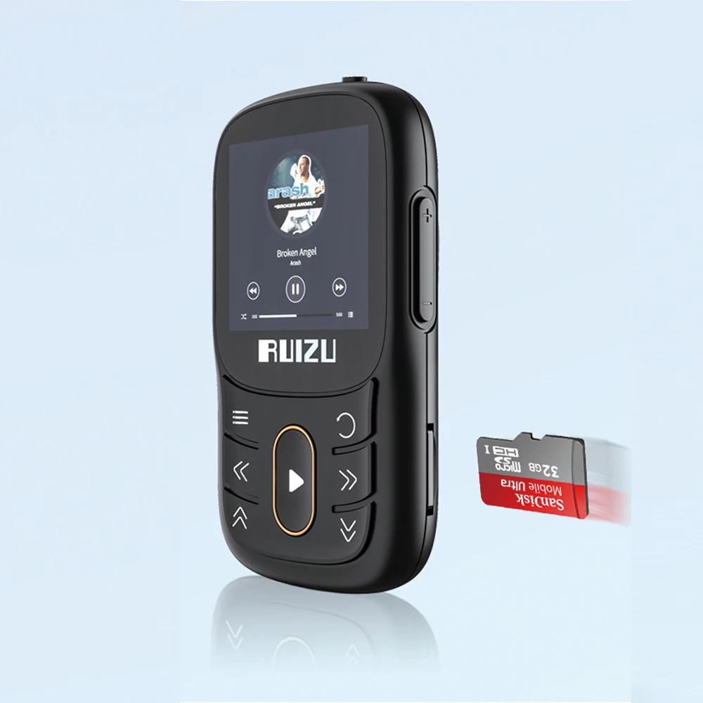 Mp3-плеер RUIZU X68 спортивный Bluetooth Hi-Fi музыкальный мини-плеер с зажимом поддержка