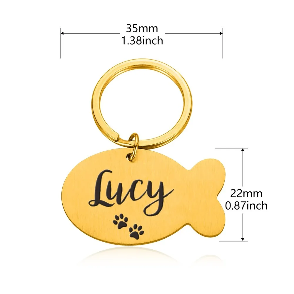 

Pet Cat ID Tag Keychain for Kitten Cat Dog Pet Collar Accessories Dogs Pet ID Tags Customized Pet Identity Card Keyring