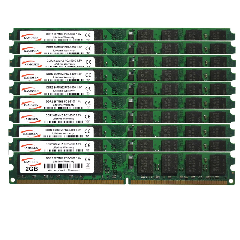 10 шт. DDR2 2 Гб 667 МГц Dimm абсолютно новый PC2 5300U настольная память 200 pin ОЗУ 1 8 в