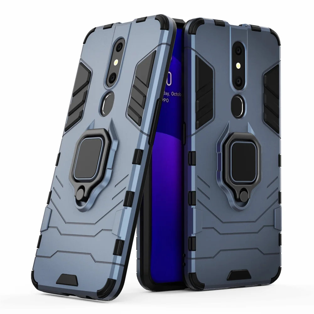 

For OPPO F11 Pro Case F11Pro Shockproof Ring Stand Bumper Silicone + PC Phone Cover For Oppo A9 A9X Cases F 11 Pro F11 11pro