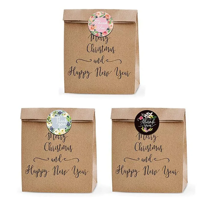 8 видов стилей/рулон Круглые Цветочные благодарим вас наклейки Скрапбукинг для