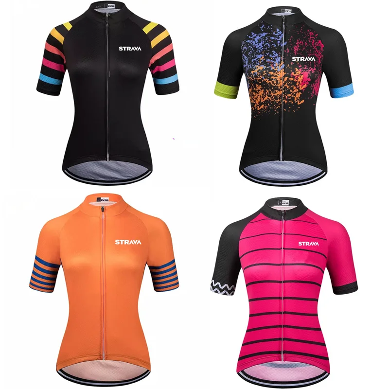 

STRAVA New Women's Sweatshirt Suit Brazil Shipping Women's Cycling Top Summer Short-sleeved Cycling Clothes Sexy Overalls