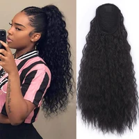 aidaiya doris beauty long afro kinky straight ponytail extension synthetic drawstring corn hair piece for women