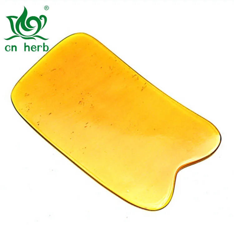 

CN Herb 1 Pcs Thin Section Of The Horn Horn Scraping Tablets Square Notch Piece Of Natural Yak Horn Scraping Plate Massage Film