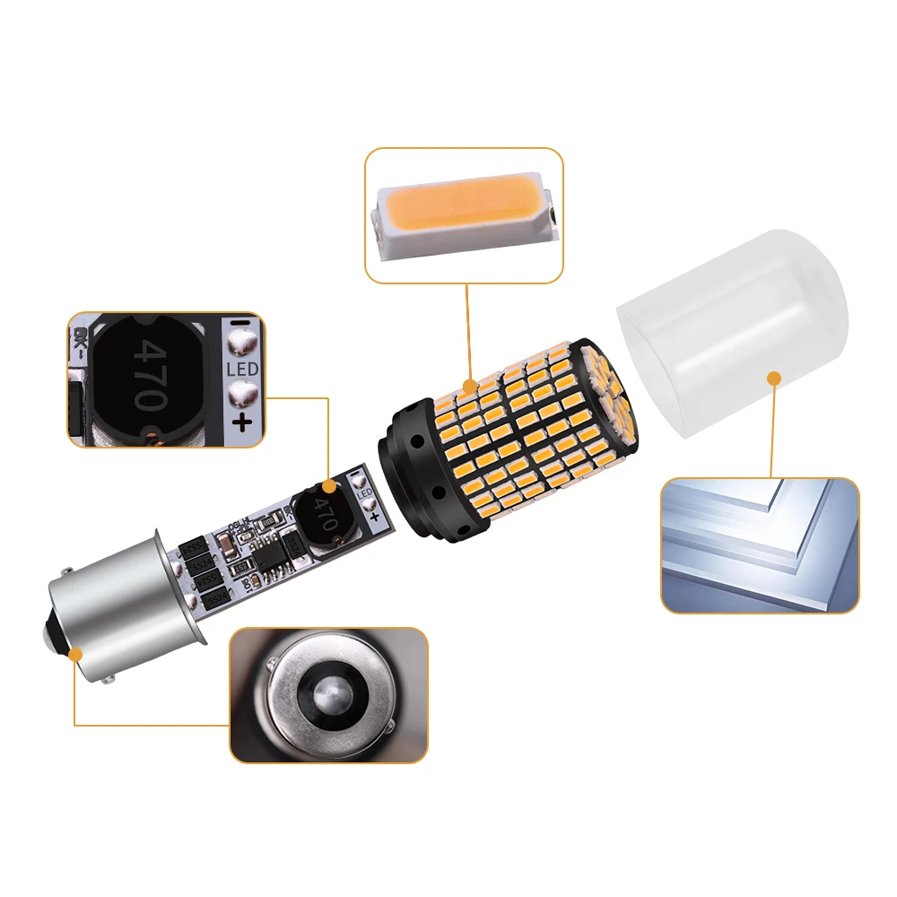 1 шт. 1156 BA15S P21W BAU15S PY21W 1157 BAY15D P215W 7440 W21W Canbus светодиодный стоп-сигнал лампа дневного