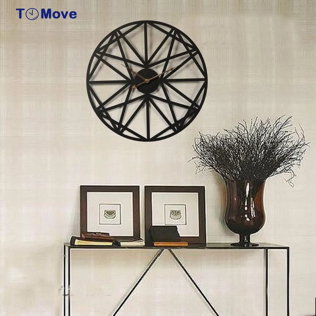 

3D Large Retro Black Wall Clock Wrought Iron Wall Clocks for Living Room Decorations Art Hollow Big Clock on the Wall horloge