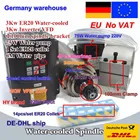 Двигатель шпинделя с водяным охлаждением 3 кВт, инвертор ER20 и 3 кВт, VFD 220 В, зажим 100 мм, водяной насос 75 Вт и трубы с 1 комплектом Цанги ER20, комплект с ЧПУ