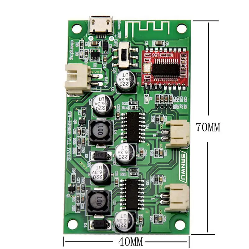 Модифицированная плата стерео Bluetooth усилителя динамика 2X6W Dc 5В 3 7 в может