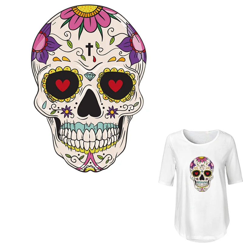 Сахарные черепа наклейка на одежду футболка джинсы железо патчи тепло для