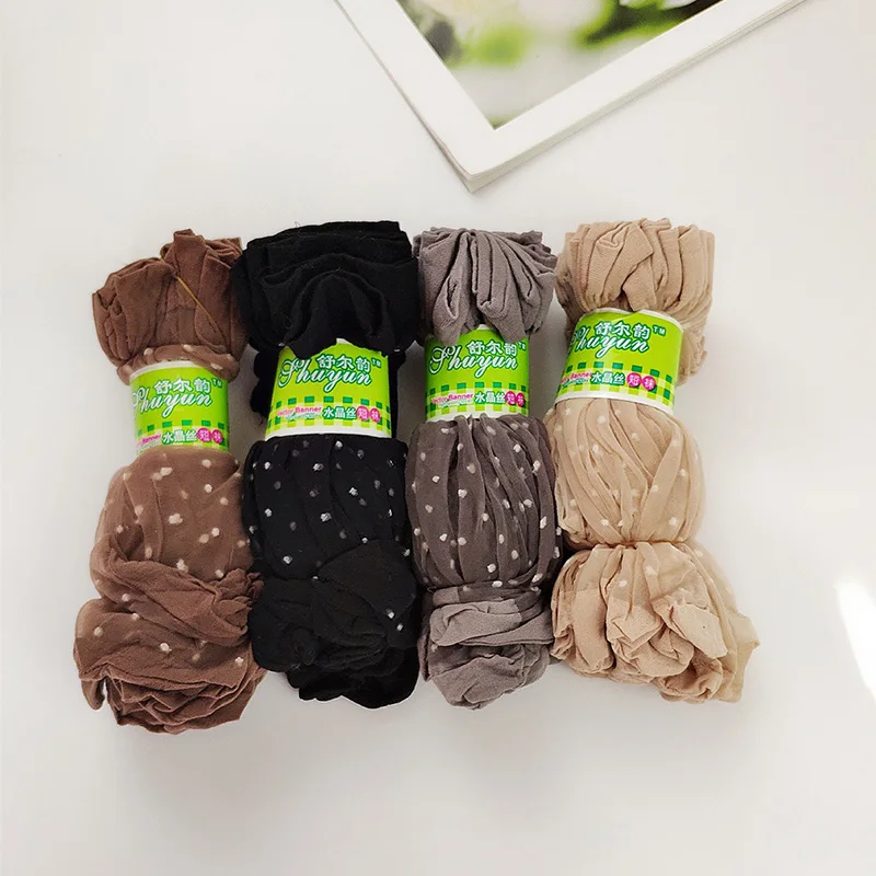 Летние модные прозрачные носки 10 пары/уп. тонкие с кристаллами блестящие