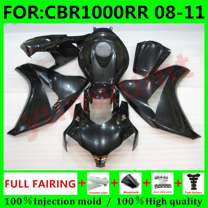 

New ABS Motorcycle Fairings Kits For HONDA CBR1000RR 08 09 10 11 CBR1000 RR 2008 2009 2010 2011 bodywork full fairing set black