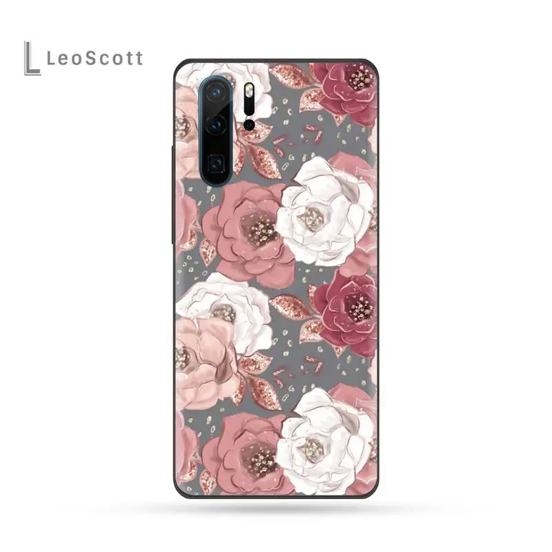 Цветные цветы ретро Мягкий силиконовый чехол для телефона из ТПУ Huawei P9 P10 P20 P30 Lite