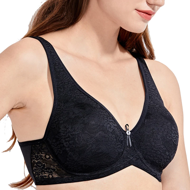 Гладкий женский бюстгальтер без подкладки размера плюс с полным покрытием на