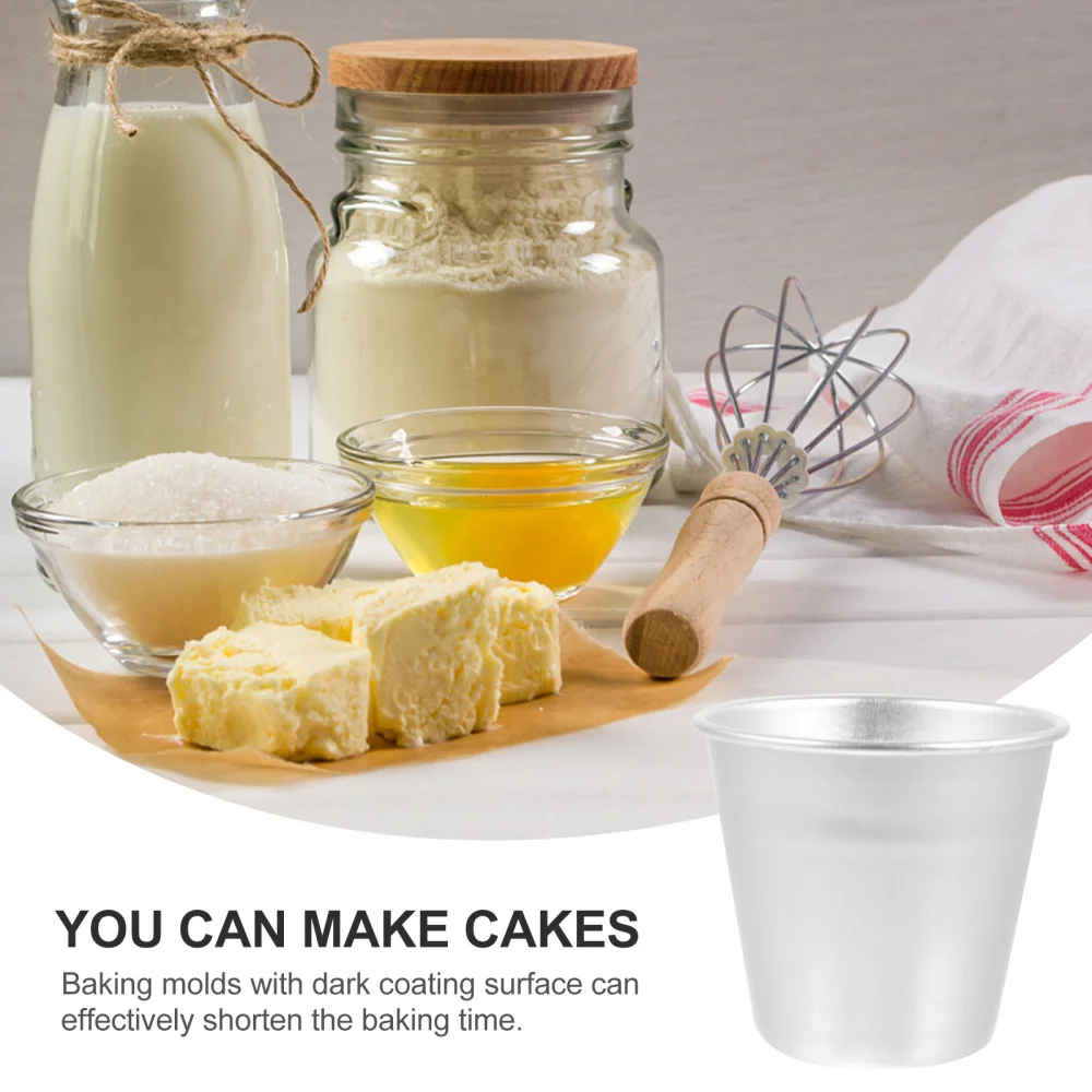 

15pcs Durable Cake Molds Aluminum Alloy Baking Supplies Pudding Molds (Silver)