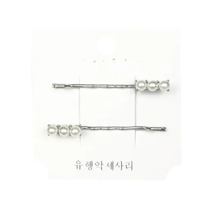 2Pcs/Pair Women Metal Alloy Gold Hair Clips Leaf Star Scissors One Word Hairpins Imitation Pearl Beaded Styling Accessories | Красота и