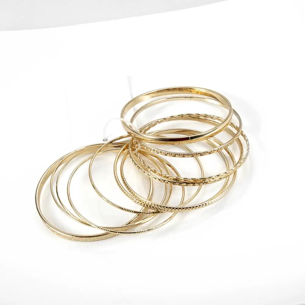 Модный браслет золотого цвета с круглым браслетом Kymyad 11 шт./компл.|bangles fashion|bracelets &