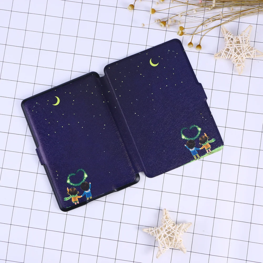 

Lightest Thinnest Protective Genuine Leather Cover with Auto Wake or Sleep for Amazon Kindle Paperwhite (Blue Totem)