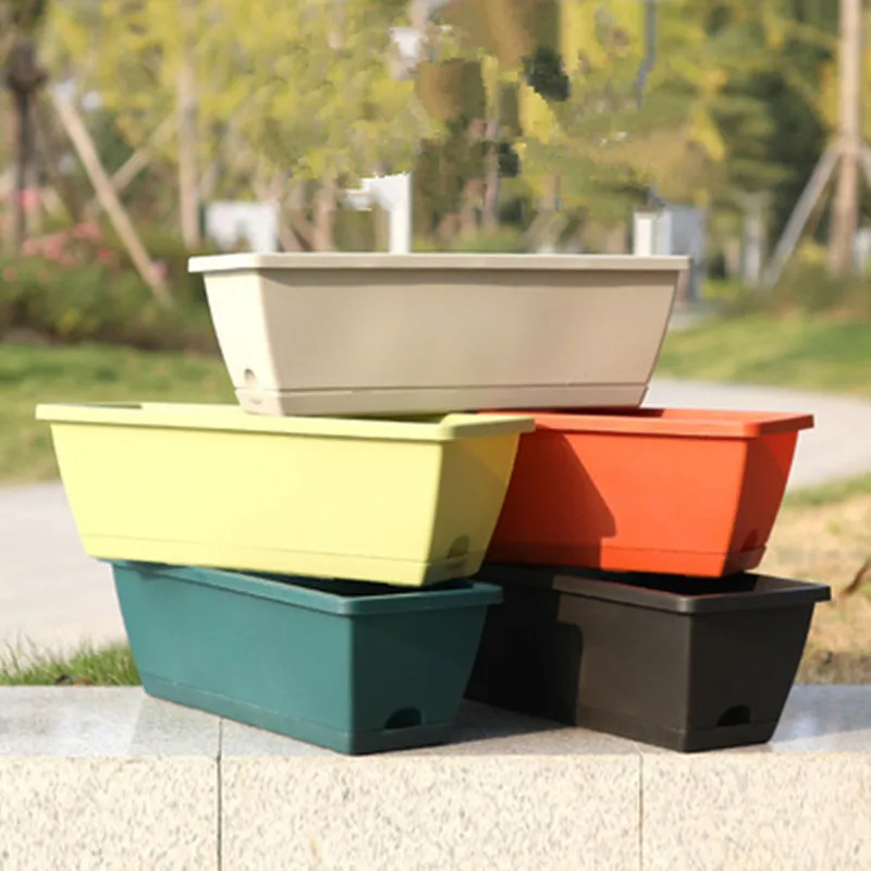 

New Horon vegetable planting pot lazy plastic flower pot balcony vegetable planting flower extra large rectangular planting