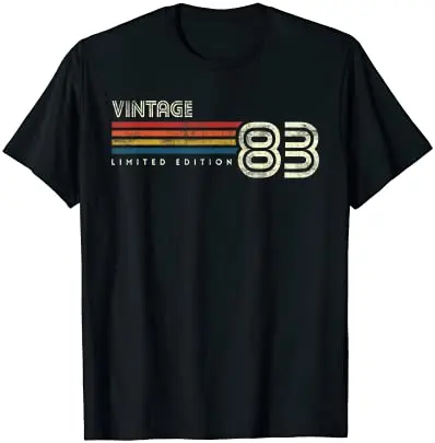 

Vintage 1983 Chest Stripe 38th Birthday T-Shirt