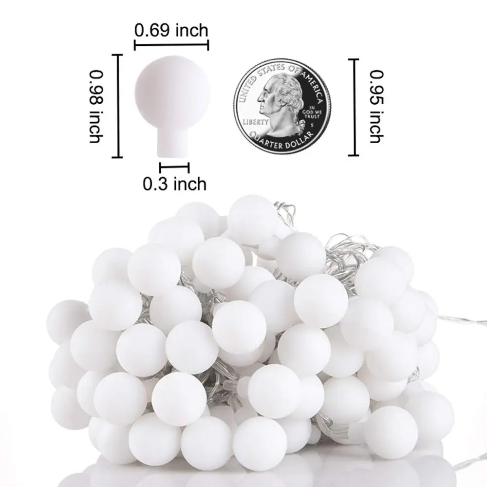 33 футов 100 светодиодный мини Глобус борд теплый белый шаровая лампа светодиодная