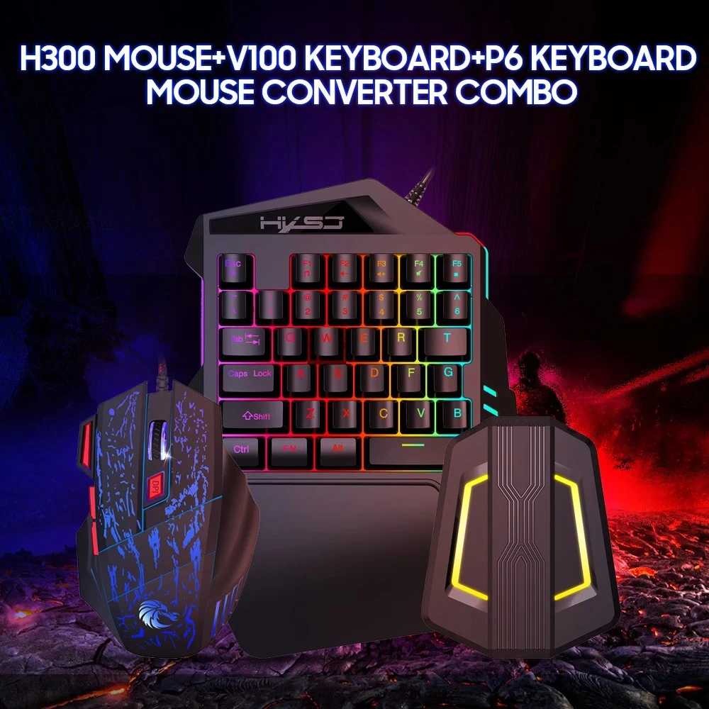 

H300 эргономичная Проводная игровая мышь V100, 35 клавиш, односторонняя игровая клавиатура P6, портативная клавиатура, мышь