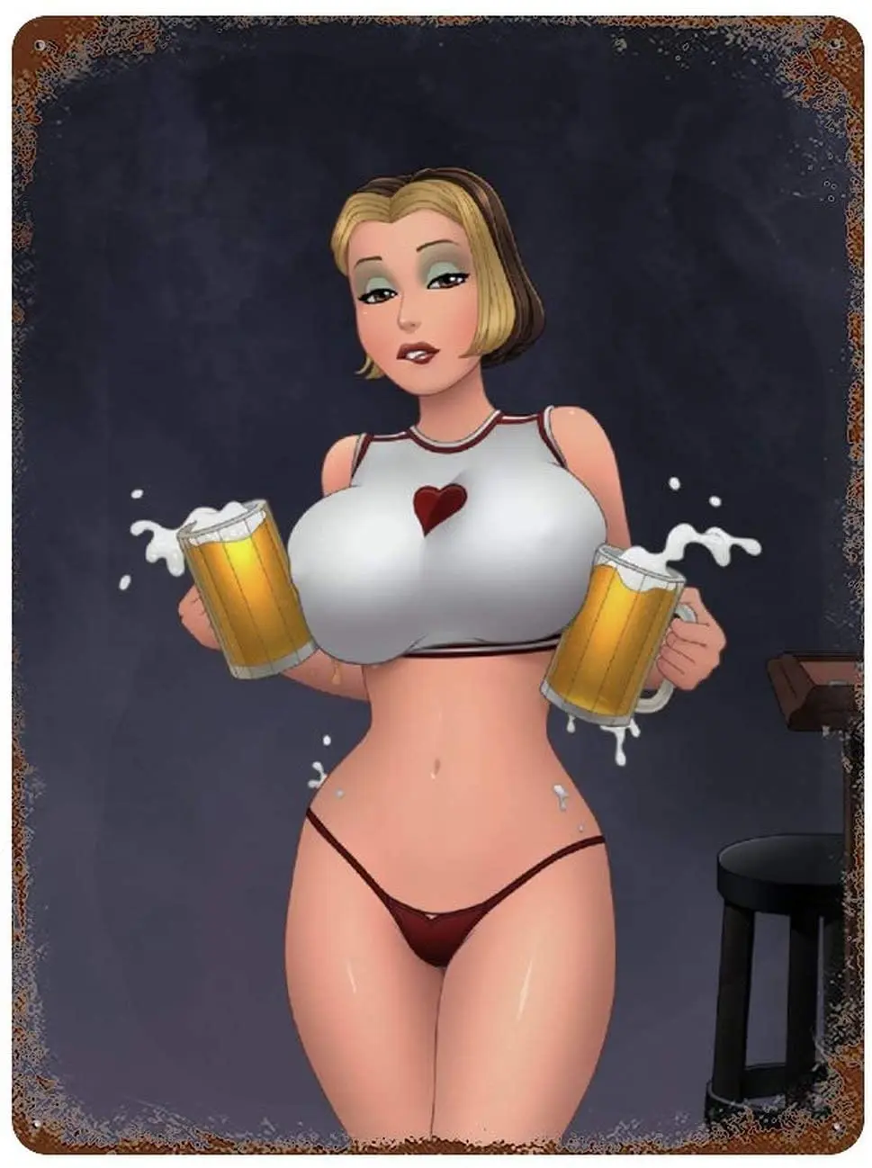 

Tin Sign Vintage Iron Painting Personality Novelty Metal Plate Vintage Wall Decor for Cafe