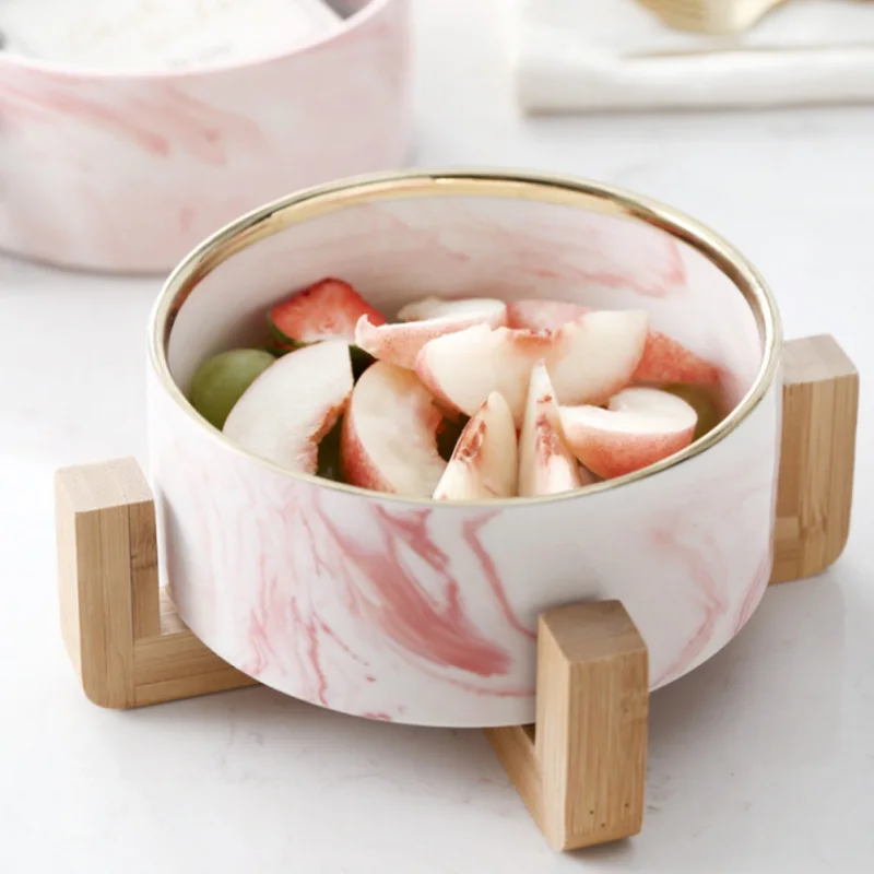 28 унций Салатница Западная фруктовая миска для десерта бамбуковая полка чаша