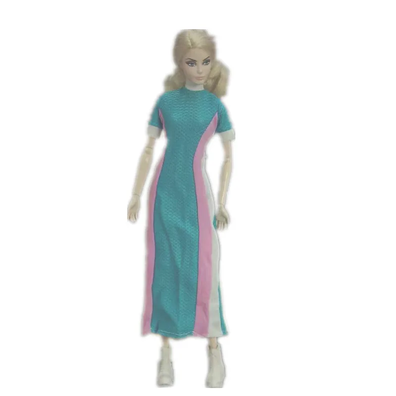 

1/6 Fashion Blue Long Dress Doll Outfits For Barbie Clothes 11.5" BJD Dolls Accessories Casual Wear Kids DIY Toys For Girl Gifts