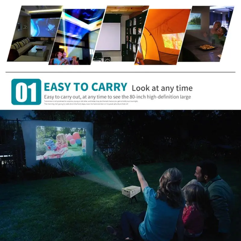 Мини-портативный проектор YG310 домашний кинотеатр 1080P высокой четкости светодиодный свет поддержка AV TF Card U Disk DVD Function on.