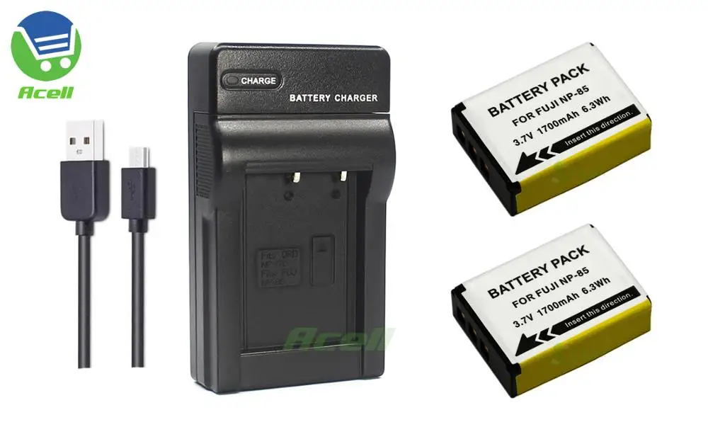 NP-85 Аккумулятор для Fujifilm FinePix SL1000 SL240 SL245 SL260 SL280 SL300 SL305 S1 Камера - Цвет: 2Battery 1Charger