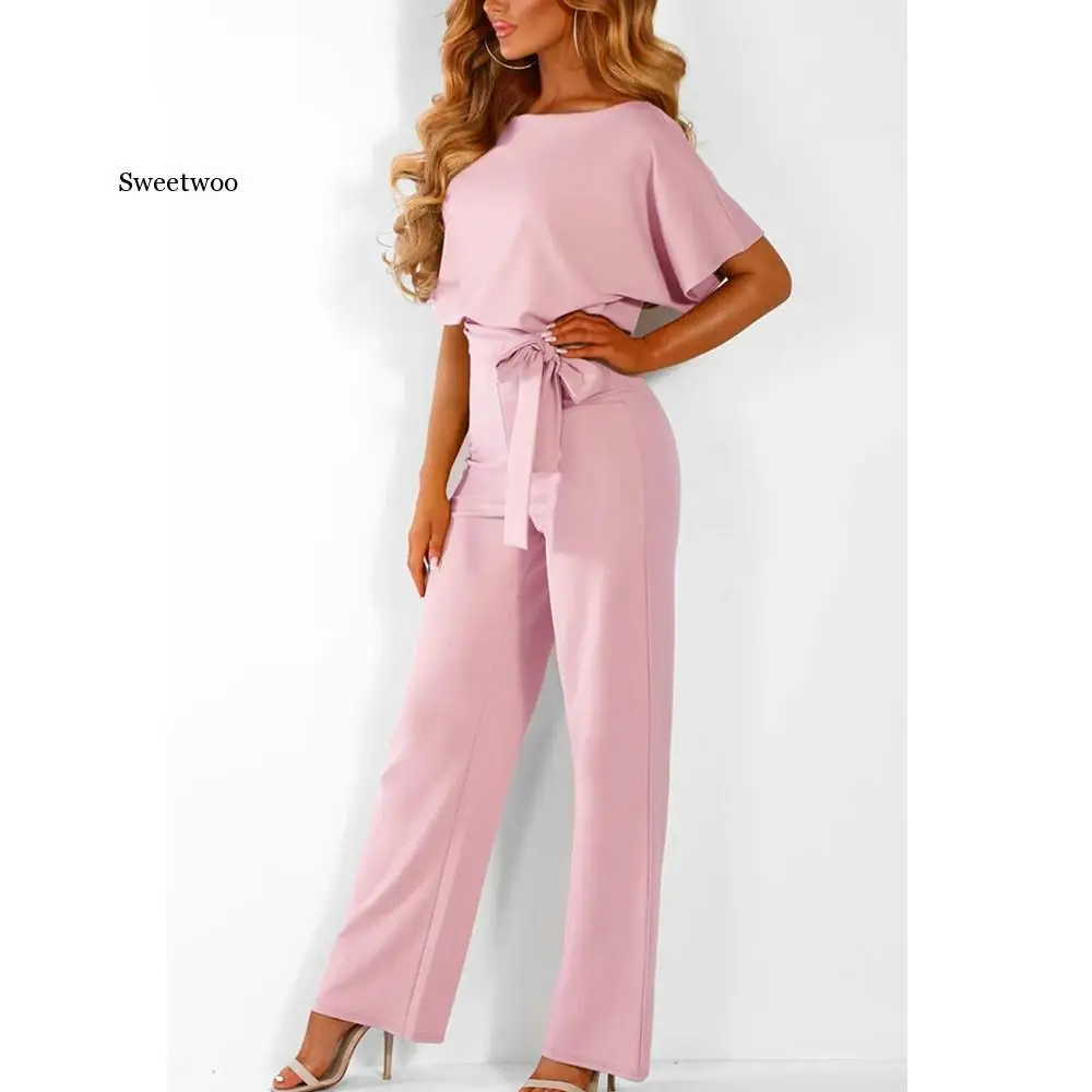 Jumpsuit Rompers Womens Overalls Women Jumpsuits 2020 Streetwear Plus Size Romper Spring Summer Lace-up Short Sleeve