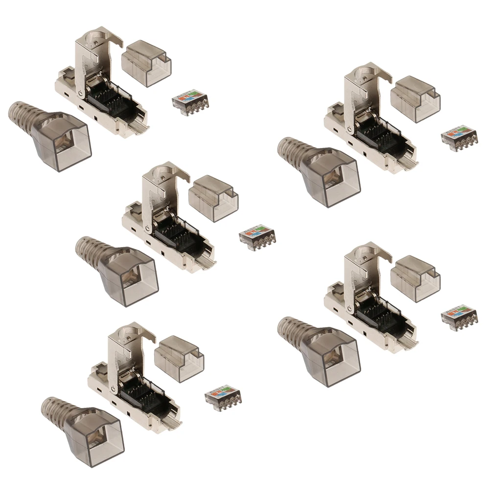 5-кратный сетевой разъем CAT6A модульные розетки экранированные Разъемы Ethernet |