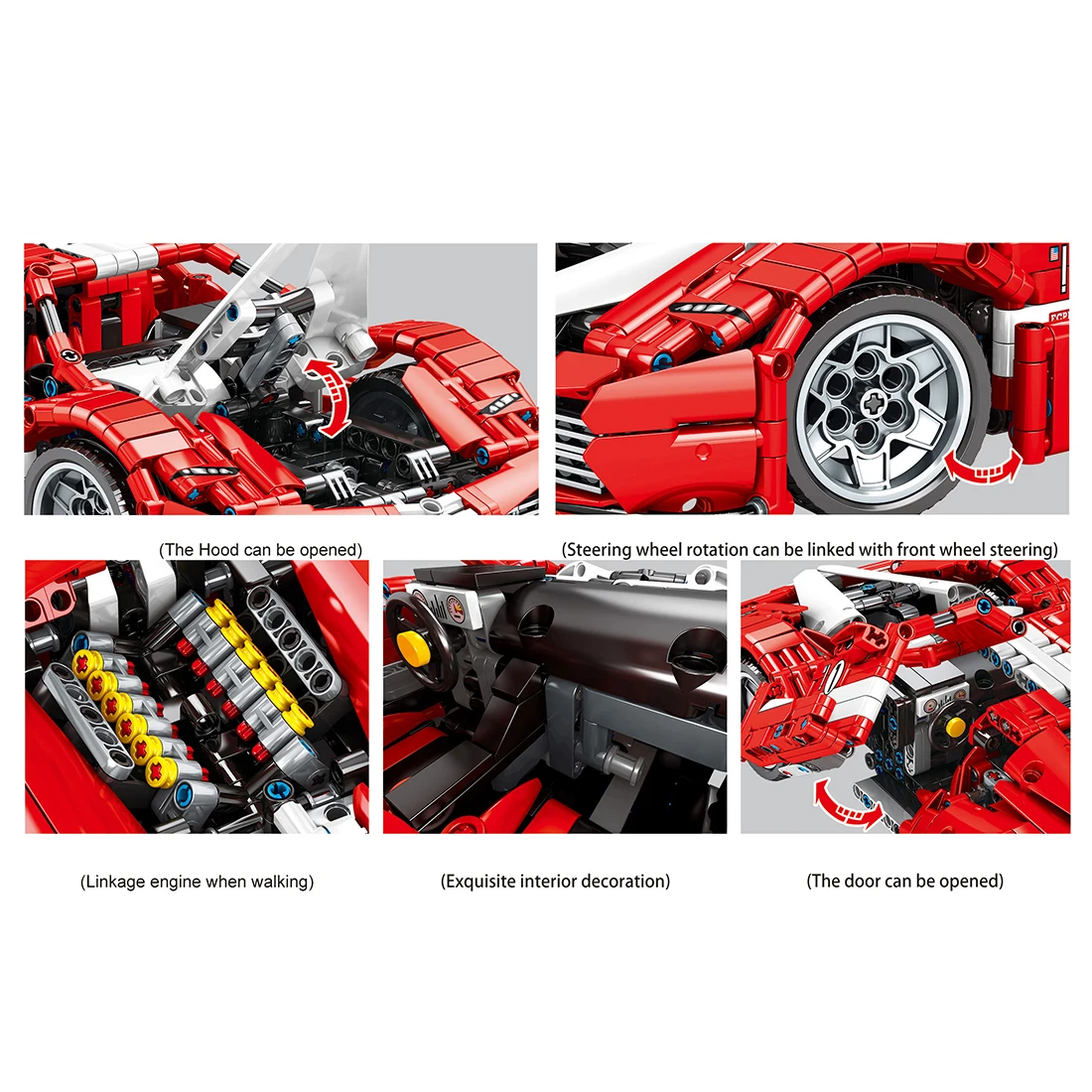 

1282+Pcs Static Sports Car Vehicle Building Blocks Assembly Bricks Toys For Children Adult Gift